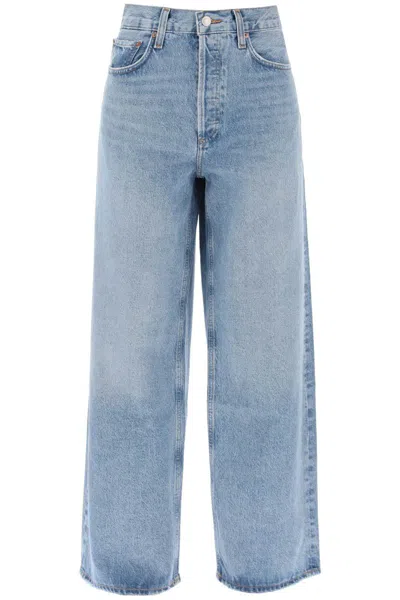 Agolde Low Slung Baggy Jeans In Blue