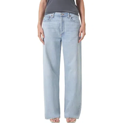 Agolde Low Slung Baggy Jeans In Libertine In Light Blue