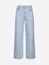 Agolde Luna Pieced High Waist Raw Hem Barrel Jeans In Fragment (bleached Pale Ind)