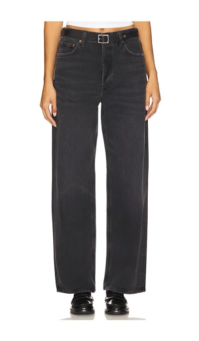 Agolde Low Slung Baggy Jeans In Gray