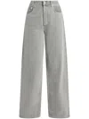 Agolde High-rise Cotton Jeans In Gray