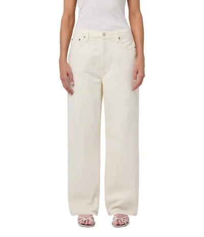 Agolde Low Slung Baggy Jeans In Solar In White