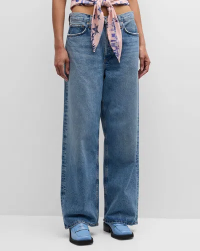 Agolde Low-slung Baggy Jeans In Blue