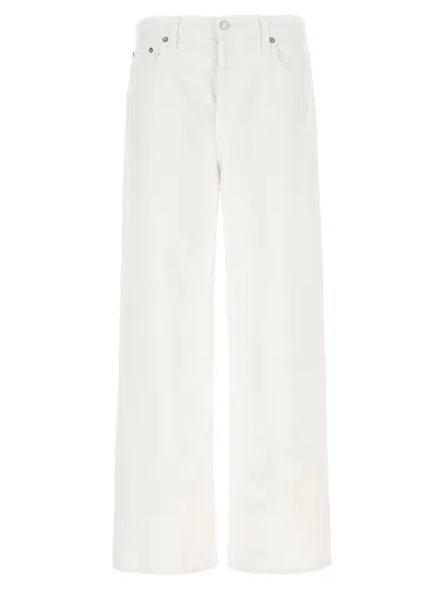 Agolde Low Slung Baggy Jeans In White