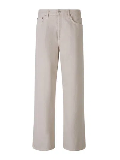 Agolde Low-slung Baggy Jeans In Beige