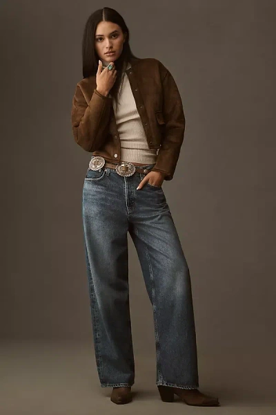 Agolde Low-slung Baggy Mid-rise Relaxed Jeans In Blue