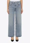 Agolde Light Blue Straight Boyfriend Jeans In Denim In Blue