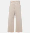 Agolde Womens Tusk Low Slung Wide-leg Mid-rise Recycled-denim Jeans In Beige