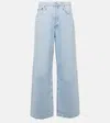Agolde Ren Distressed Wide-leg Jeans In Blue
