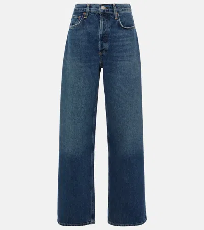 Agolde Low Slung Baggy Wide-leg Jeans In Blue