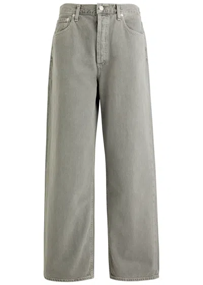 Agolde Low Slung Baggy Wide-leg Jeans In Grey