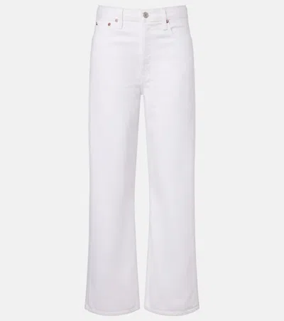 Agolde Low Slung Baggy Wide-leg Jeans In White