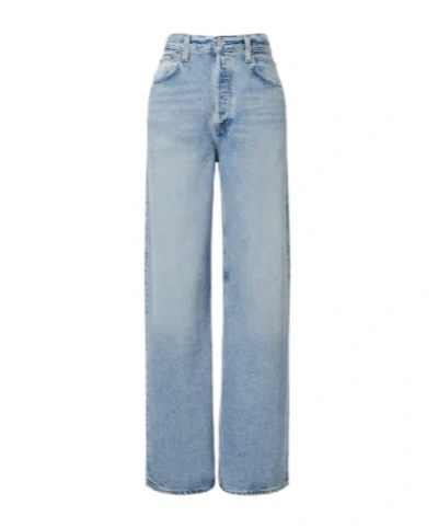 Agolde Low Slung Baggy Wide-leg Jeans In Blue