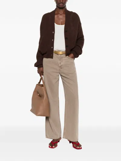 Agolde Low Slung Baggy Wide-leg Jeans In Neutral