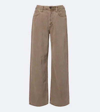 Agolde Low Slung Baggy Wide-leg Jeans In Gray