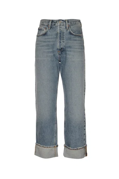 Agolde Low Slung Easy Straight Fran Jeans In Inven Invention
