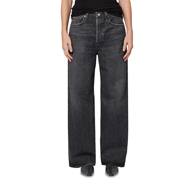 Agolde Low Slung Baggy Jeans In Black