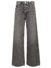 Agolde Grey Jeans With Low Waist And Wide Leg In Denim Woman In Grey