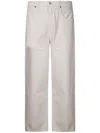 Agolde "blend" Wide Leg Denim Trousers With Pockets In White