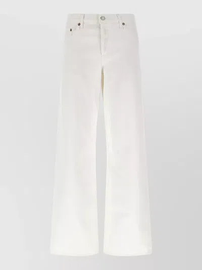 Agolde Low Waist Loose Fit Denim Trousers In White