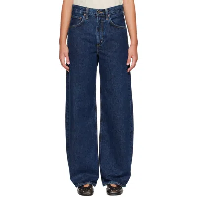 Agolde Low-rise Jeans In Navy Blue