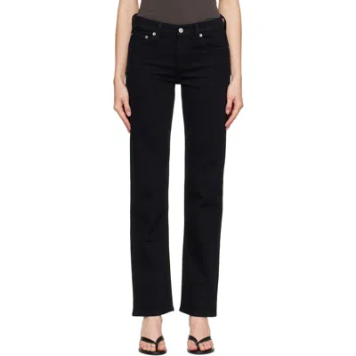 Agolde Low-rise Slim-fit Jeans In Black