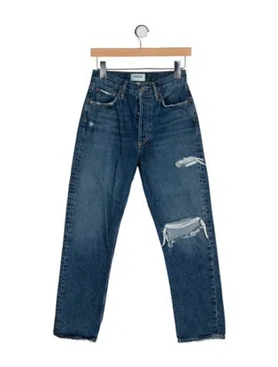 Pre-owned Agolde Low-rise Straight Leg Jeans In Blue