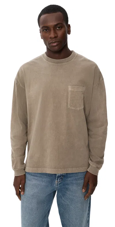 Agolde Cotton Lucan Long-sleeve T-shirt In Neutral