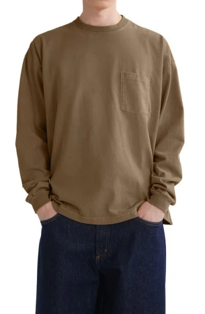 Agolde Lucan Long Sleeve T-shirt In Brown