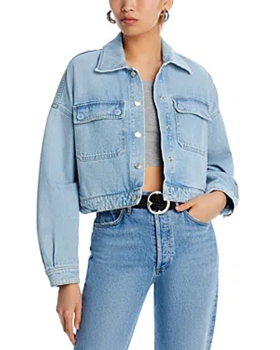 Agolde Luka Cropped Organic Denim Jacket In Blue