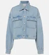 Agolde Luka Cropped Organic Denim Jacket In Blue