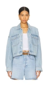 Agolde Luka Cropped Organic Denim Jacket In Swivel