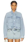 Agolde Luka Cropped Organic Denim Jacket In Swivel