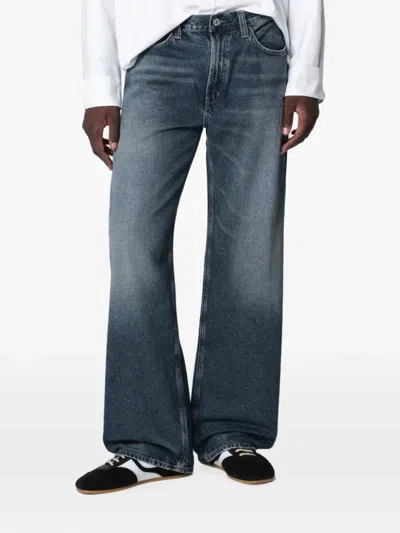 Agolde Luka Jeans In Washed Dark Indigo Denim In Blue