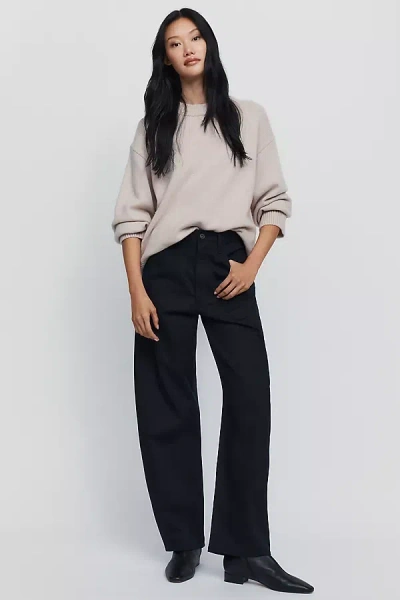 Agolde Luna 100% Cotton Trousers Pants In Black