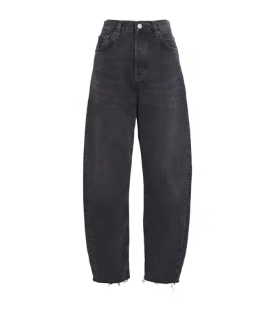 Agolde Luna Barrel-leg Jeans In Black