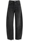 Agolde Straight-leg Frayed Jeans In Black