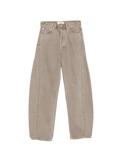 Agolde Luna Belt-loop Jeans In Brown