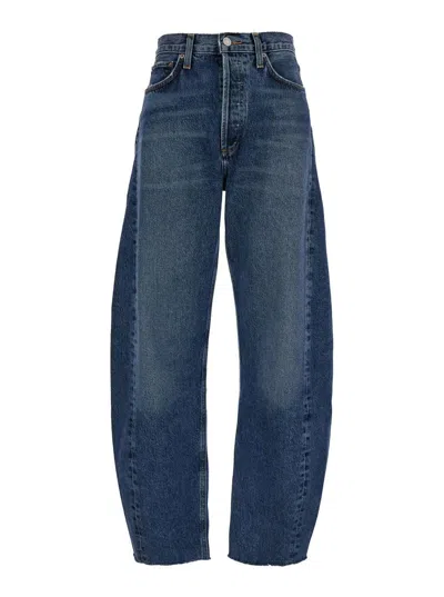 Agolde 'luna' Blue Five-pocket Jeans In Denim Woman