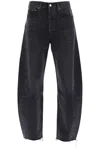 Agolde Straight-leg Frayed Jeans In Black