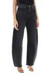 Agolde Straight-leg Frayed Jeans In Grey