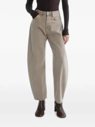 Agolde Luna Curved-leg Tapered Jeans In Gray