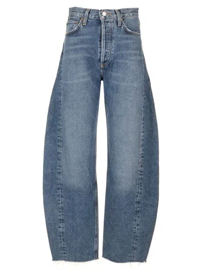 Agolde Dara Mid-rise Tapered Jeans In Blue