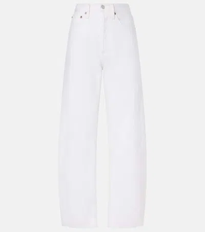 Agolde Dame High Rise Wide Leg Jeans In Fortune Cookie In White