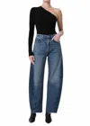 Agolde Luna High Rise Curved Taper Jeans In Split In Multi