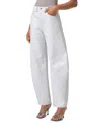 Agolde Luna High Rise Curved Taper Pants In White