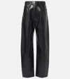 Agolde Wide Leather Jeans In Schwarz