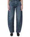 Agolde Luna High Rise Piece Taper Jeans In Control In Black