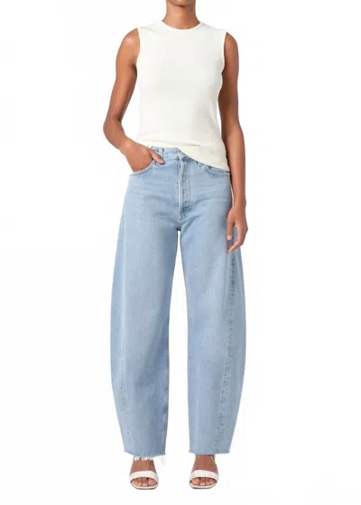 Agolde Luna High Rise Pieced Barrel Jean In Void In Blue