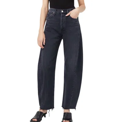 Agolde Luna High Rise Pieced Taper Jeans In Possess In Blue